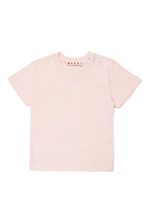 T-shirt girocollo con logo MARNI KIDS | M01785M00RF0M351
